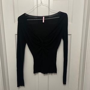 Women's Black Eight Sixty Wide Neck Top